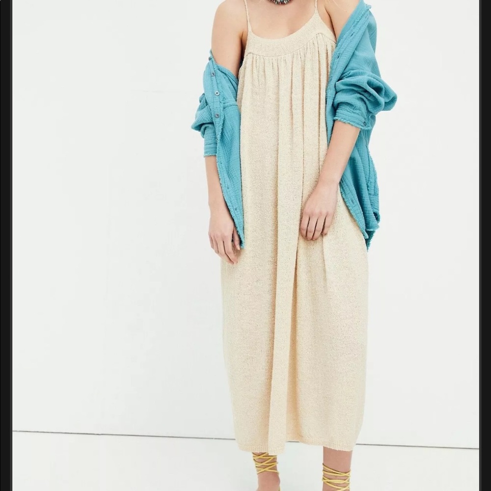 Free People Cream Midi Dress